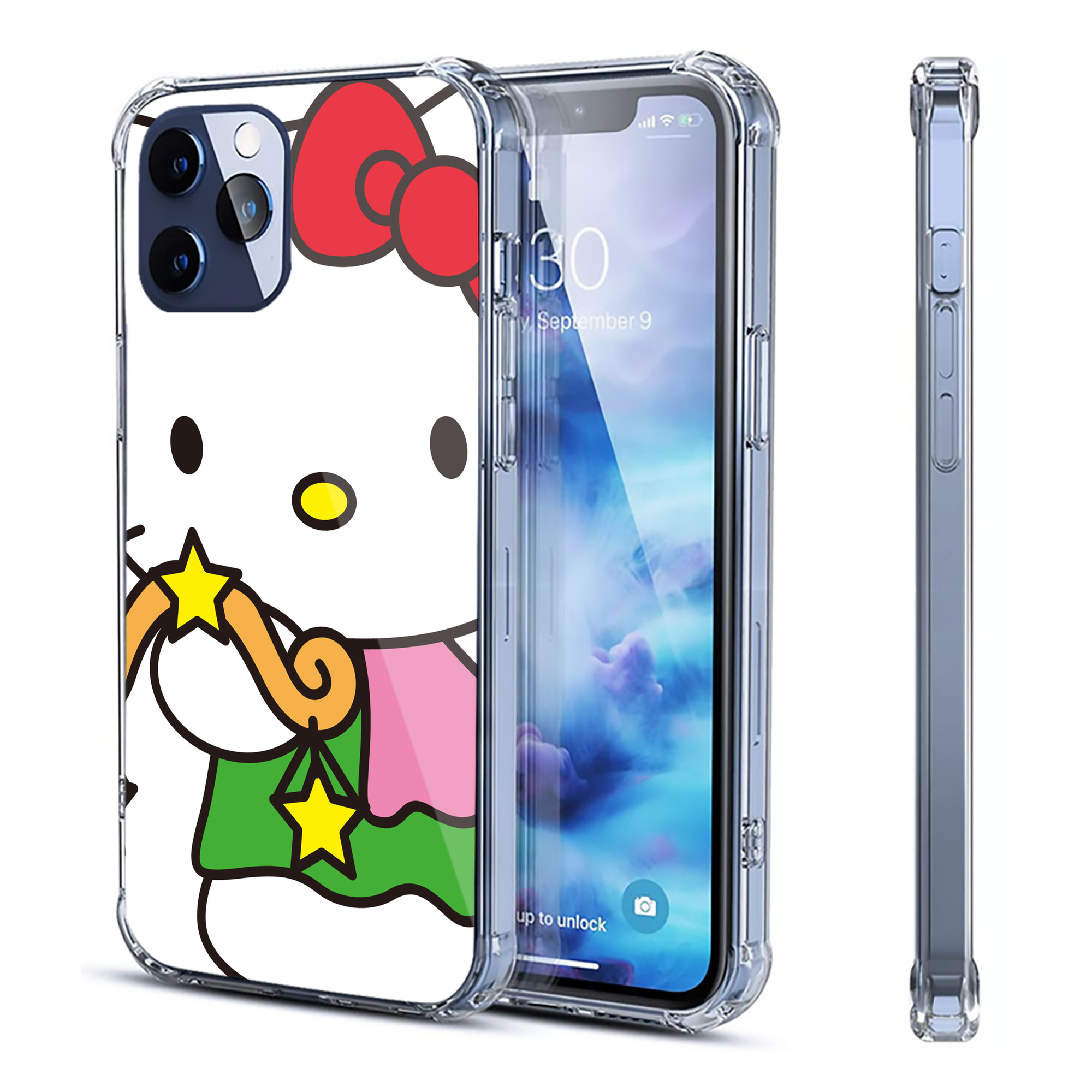 （画像用） Hello Kitty ハローキティ 【iPhone 12シリーズ対応】透明スマホケース（クリアソフトケース）